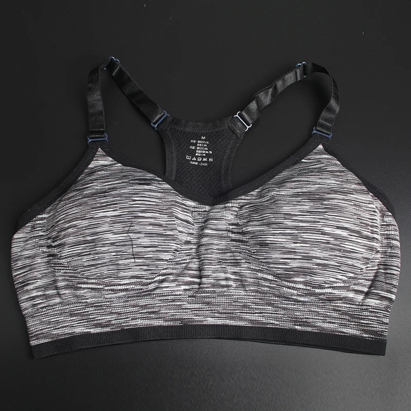 Sports Bra Women Padded Adjustable Strap Sports Bras Top/Fitness Running Vest Breathable Removable Pads for Fitness Bra