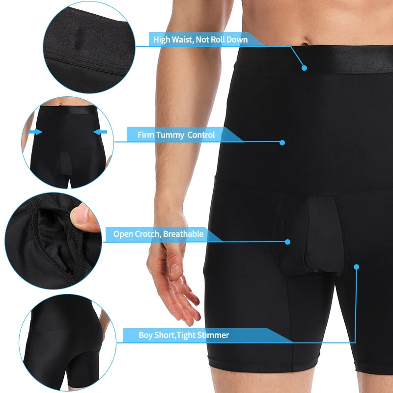 Men Waist Trainer Corset Tummy Control Shorts/High Waist Slimming Shapewear Shorts