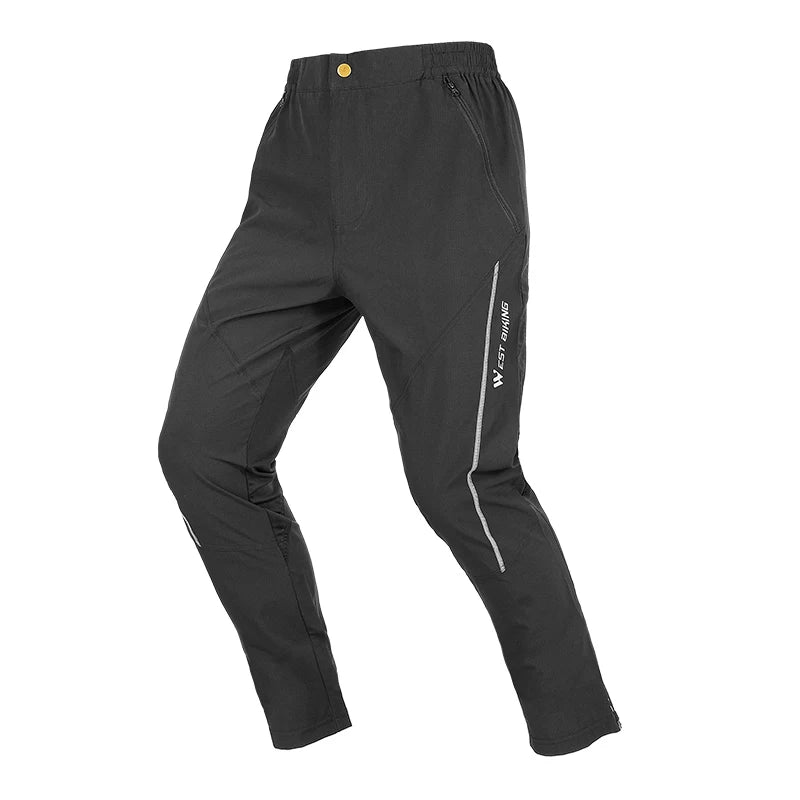 WEST BIKING Spring Summer MTB Sports Pants For Men Quick Dry/Reflective Striped Jogger Running Pants Outdoor Golf Fishing Hiking