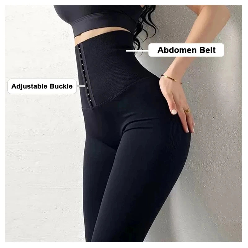 Women Slimming Shaper High Waist Leggings/Sweat Sauna Pants Waist Trainer Stretch Yoga Pants