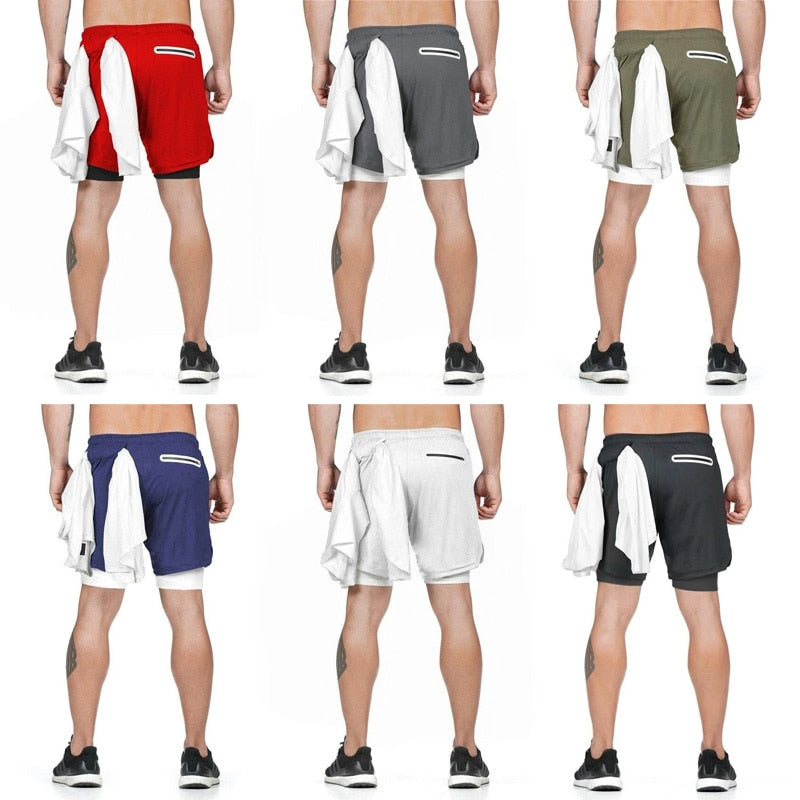 Double Layer Shorts Quick Drying Beach Sport/Shorts Gym Jogging Running Shorts