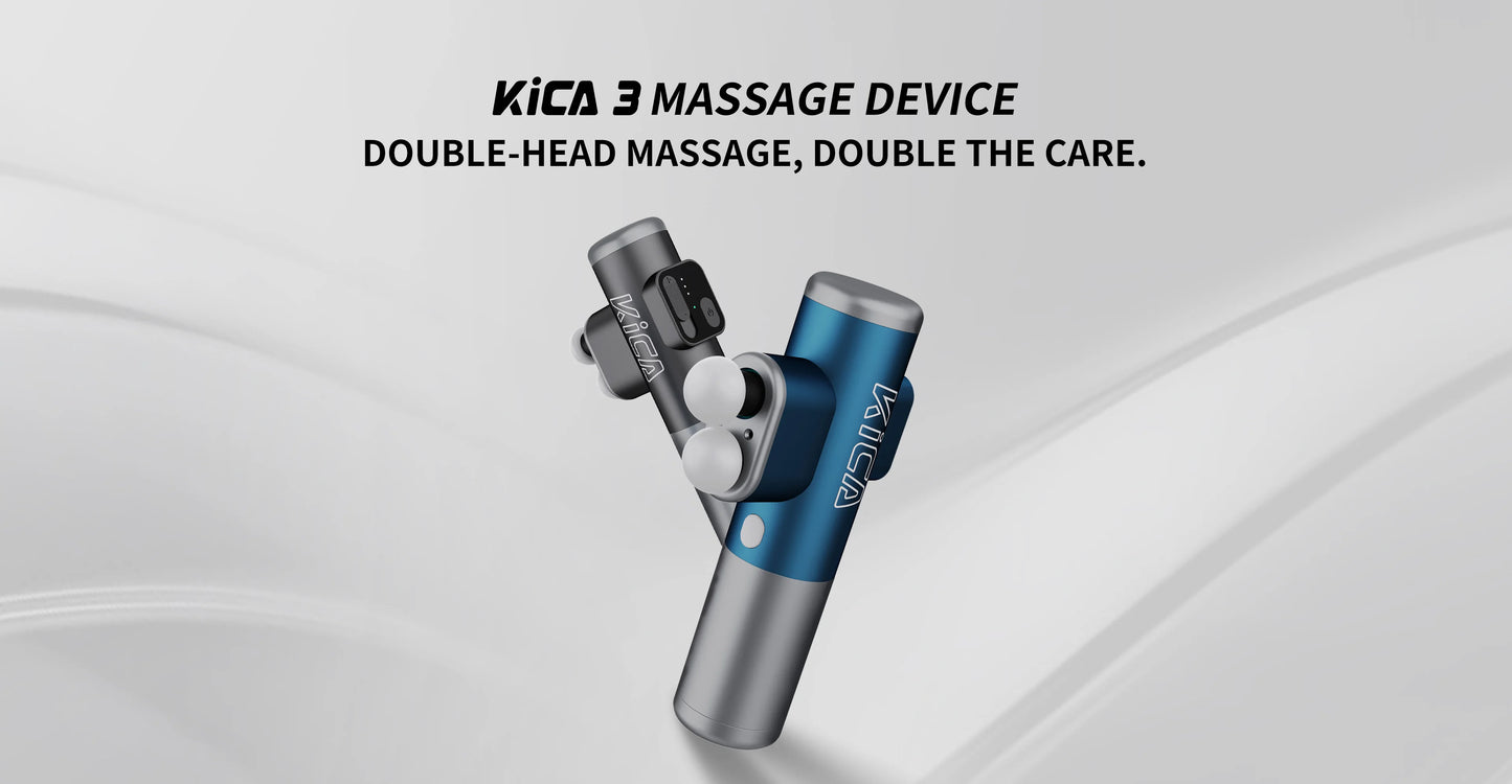 KICA 3 Double Head Massage Gun Electric Body Massager/Professional Fitness Muscle Gun Deep Percussion Massager