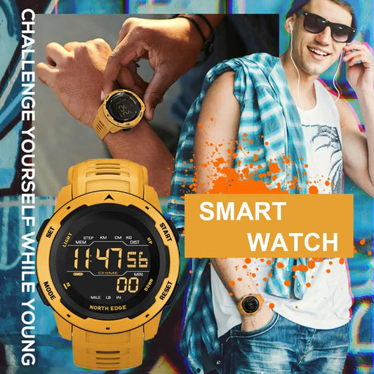 NORTH EDGE Digital Smart Watch Men Sport Fashion Running Swimming/Waterproof 50M Men's Electronic Clock Smartwatch