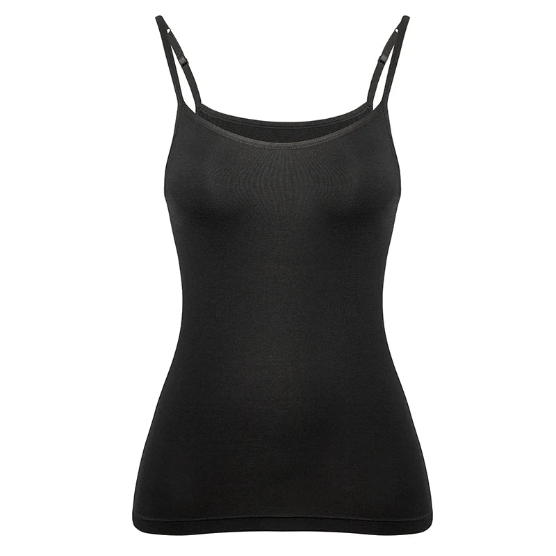 Women's Comfort Strap Camisole Casual Tank Tops Slim Shapewear Corsets Tops Black Grey and White