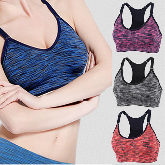 Sports Bra Women Padded Adjustable Strap Sports Bras Top/Fitness Running Vest Breathable Removable Pads for Fitness Bra