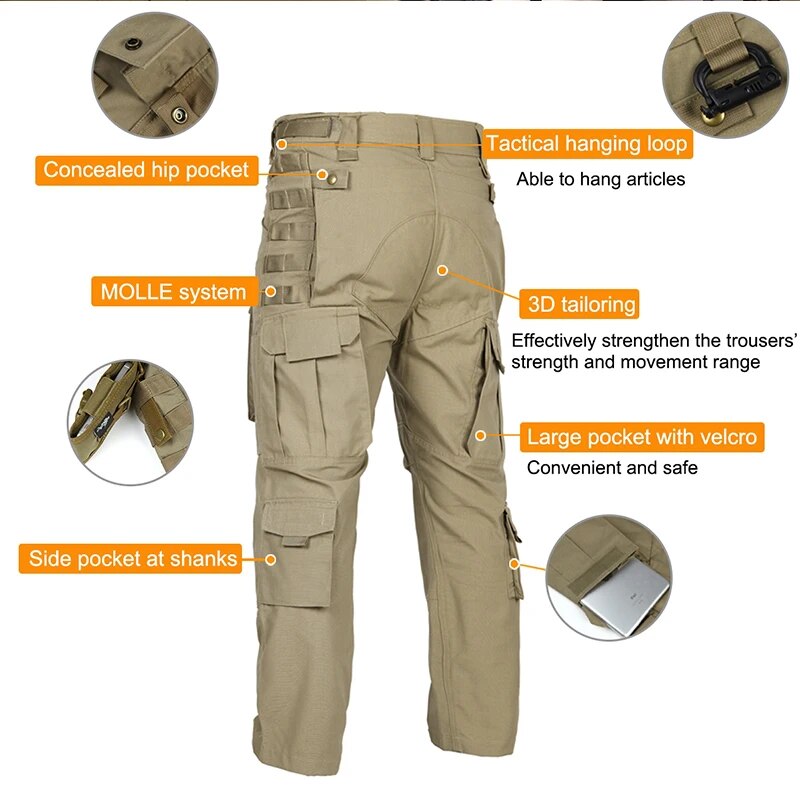 FREE SOLDIER outdoor sports tactical military/men's pant four seasons multi-pocket