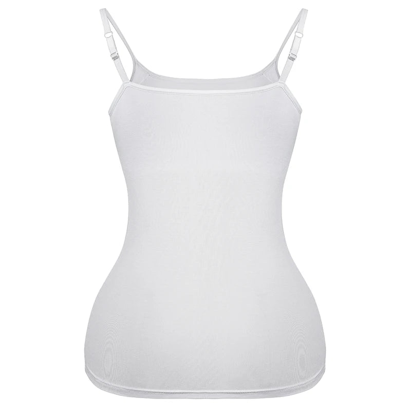Women's Comfort Strap Camisole Casual Tank Tops Slim Shapewear Corsets Tops Black Grey and White