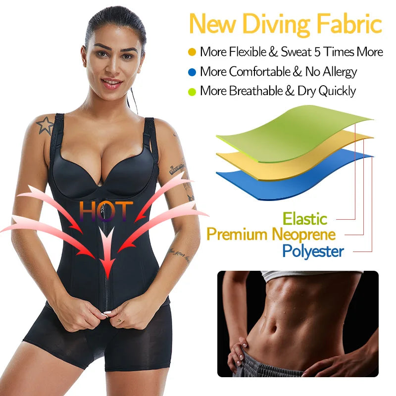 2 PCS Women's Waist Trainer Sauna Effect Sweat Vest Corset/Body Shaper Neoprene Shapewear Tummy Control Gym Workout Tank Top