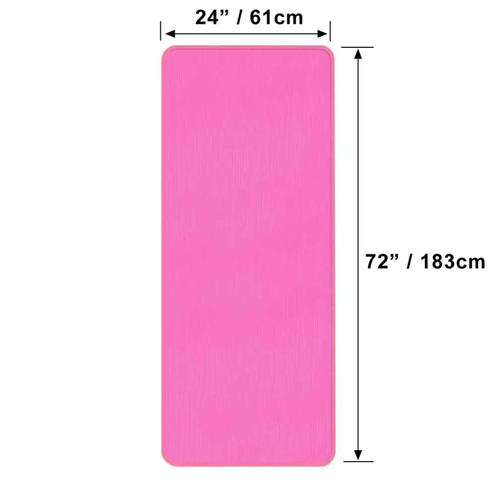 10mm Non-slip Anti-Tear Yoga Mat Thick Fitness Pilates Exercise Mat/Home Workout Sport Cushion Gymnastic Pad with Carrying Strap