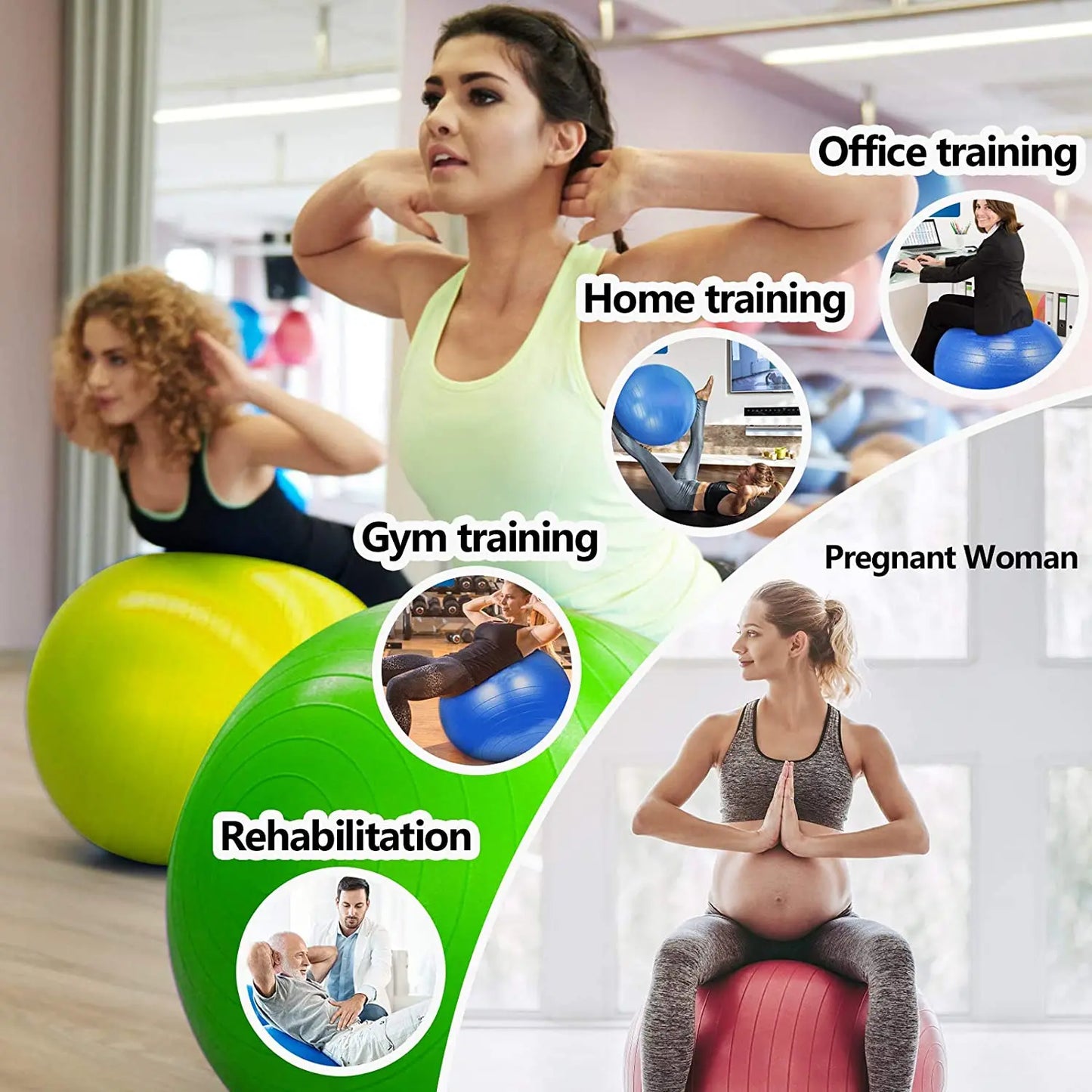 Yoga Ball for Fitness Gym Exercise Ball Balance/Pilates Exercise Workout Yoga Gym Equipment