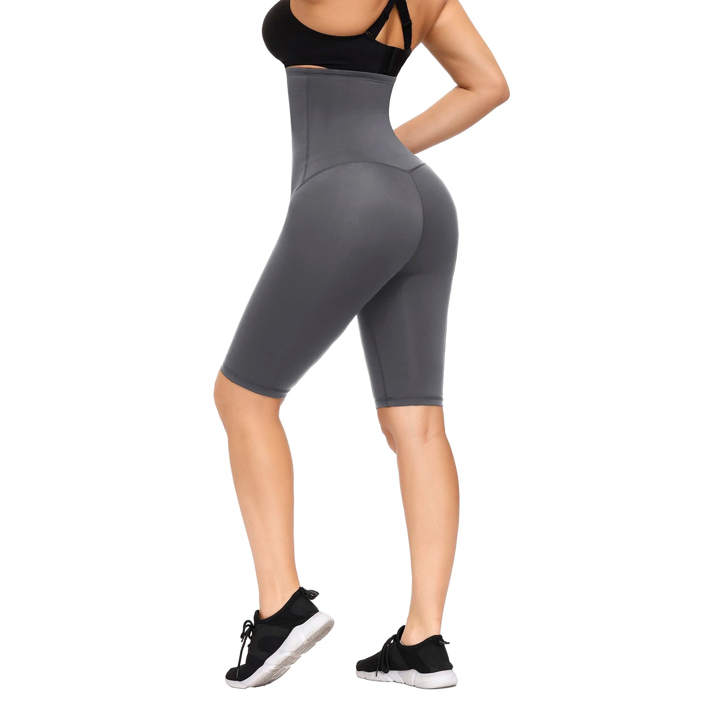 2 in 1 Waist Trainer Leggings Shorts Tummy Control Fat Burning/Adjustable Hook Body Shaper Yoga Running Tights