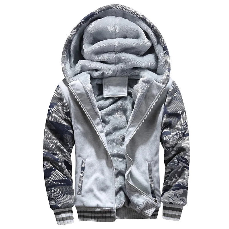 Men's Jacket Camouflage Thicken Winter Jackets for Men Fleece/Long Sleeve Coat Man Casual Hoodies Streetwear Men's Coats