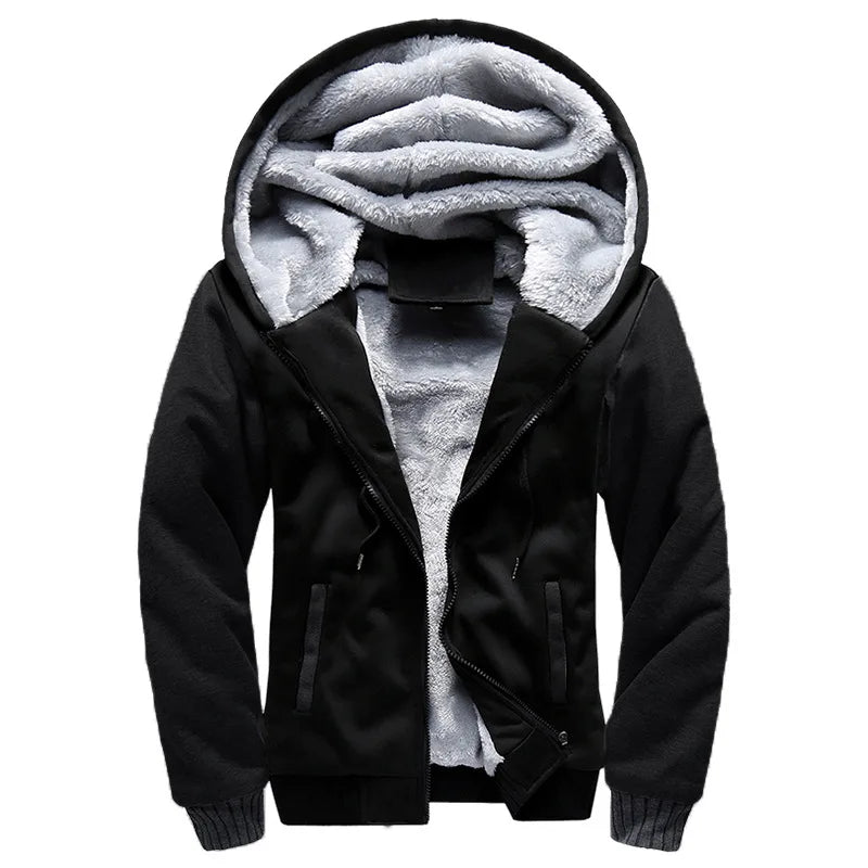Winter Men's Coats Thicken Warm Jackets for Men Fleece Coat/Men Casual Hoodies Streetwear Long Sleeve Tops Clothing