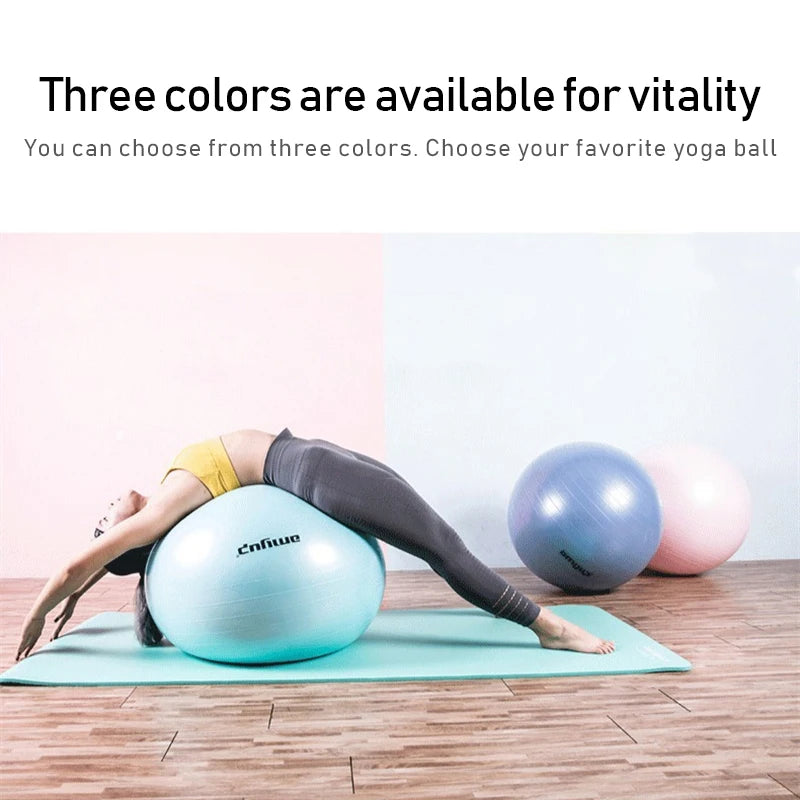 65cm Big PVC Fitness Yoga Ball for Home Gym Pilates/Thickened & Explosion-proof Exercise Equipment for Balance Training