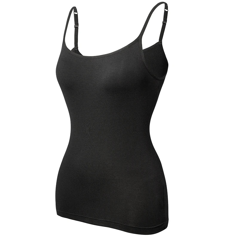 Women's Comfort Strap Camisole Casual Tank Tops Slim Shapewear Corsets Tops Black Grey and White