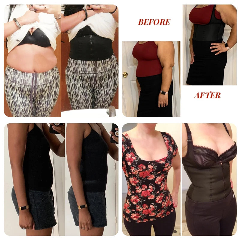 2 PCS Women's Waist Trainer Sauna Effect Sweat Vest Corset/Body Shaper Neoprene Shapewear Tummy Control Gym Workout Tank Top