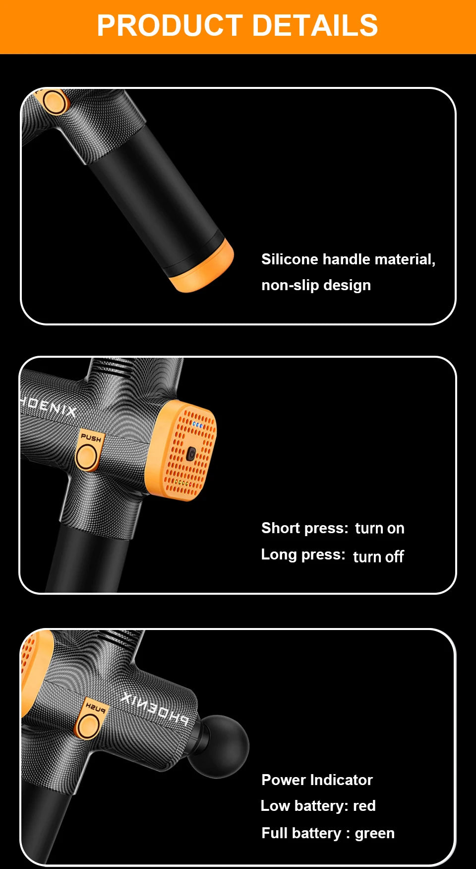 Phoenix A2 Massage Gun Deep Body Massager For Muscle Back Pain Relief/Exercising Body and Relaxation Slimming Shaping Massager