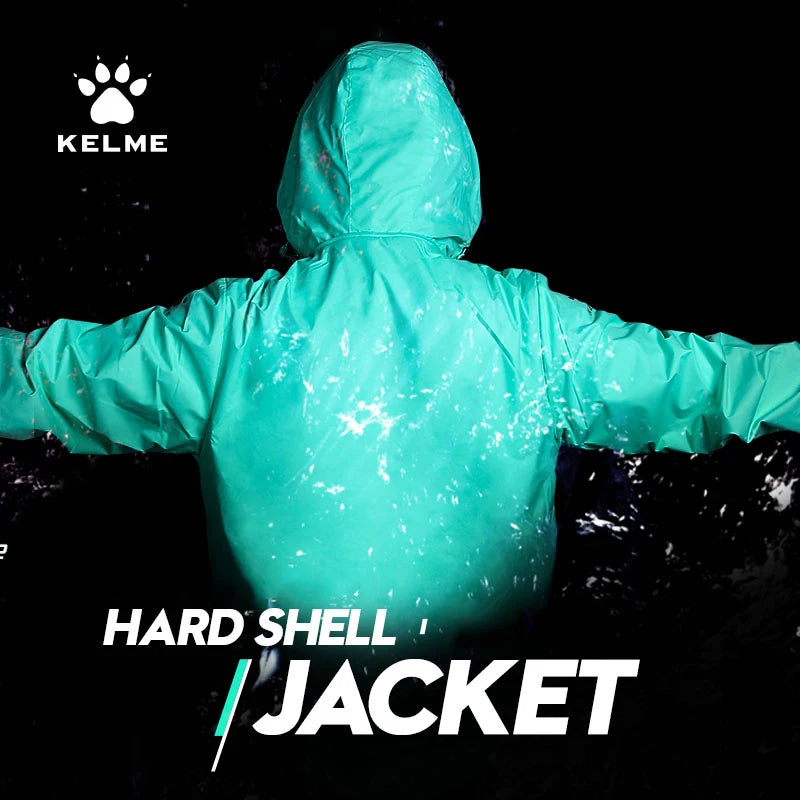 KELME Men's Windbreaker Running Jacket Hooded Windproof Coat/Training Waterproof Jacket Quick Dry