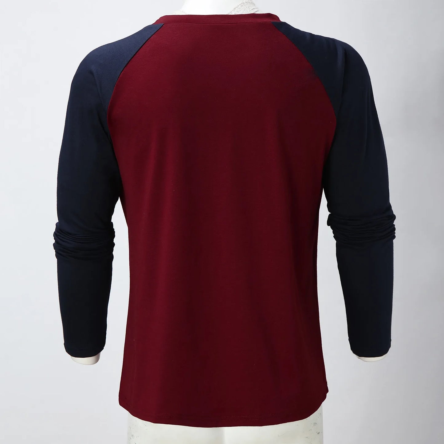 Men's Autumn Patchwork Long Sleeve T-shirt Slim Casual Fashion O Neck Pullover Top Daily Sports T Shirt