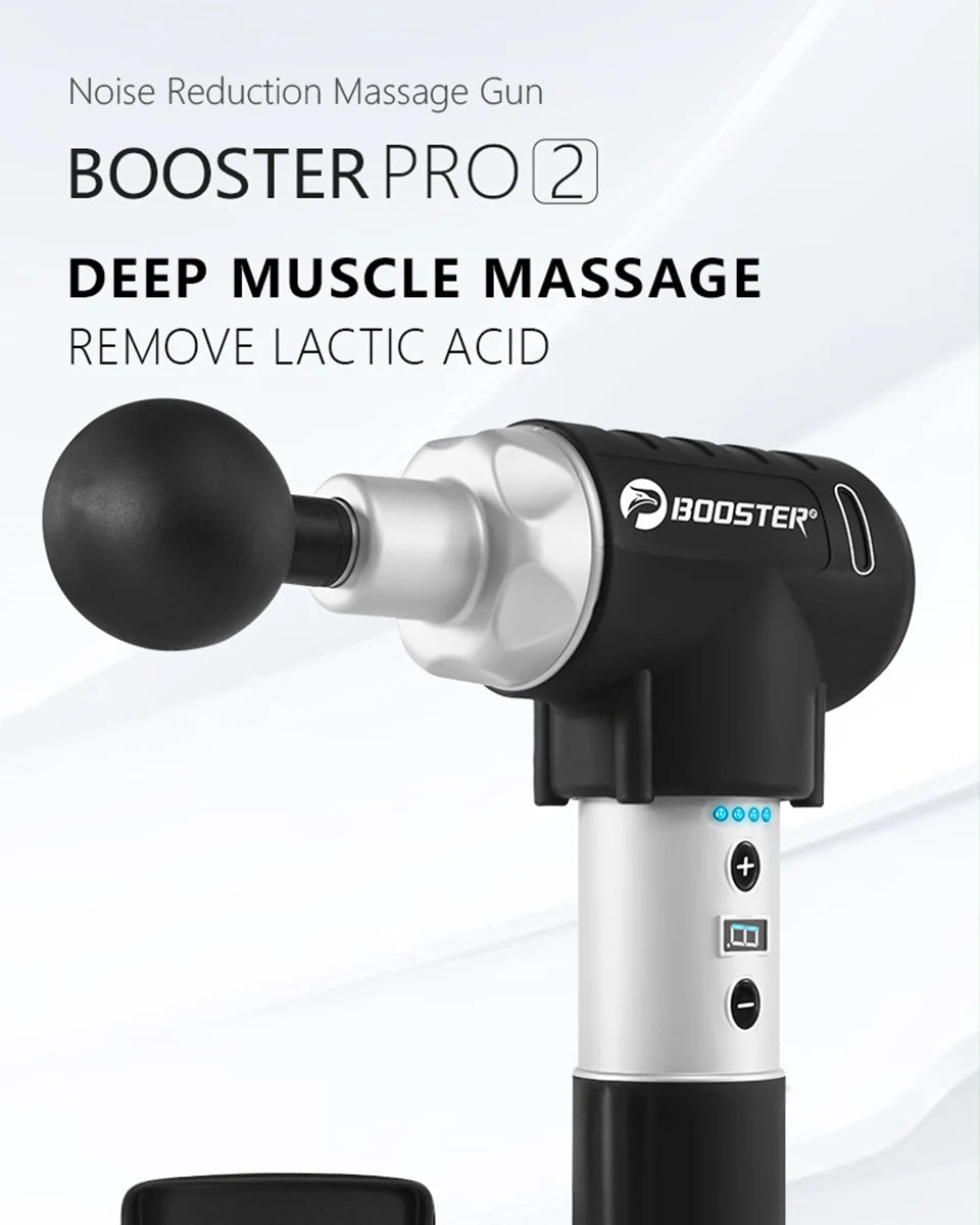 Booster Pro 2 Deep Tissue Muscle Massage Gun Body Massager/Fascial Gun 5 Heads Low Noise Fitness Shaping