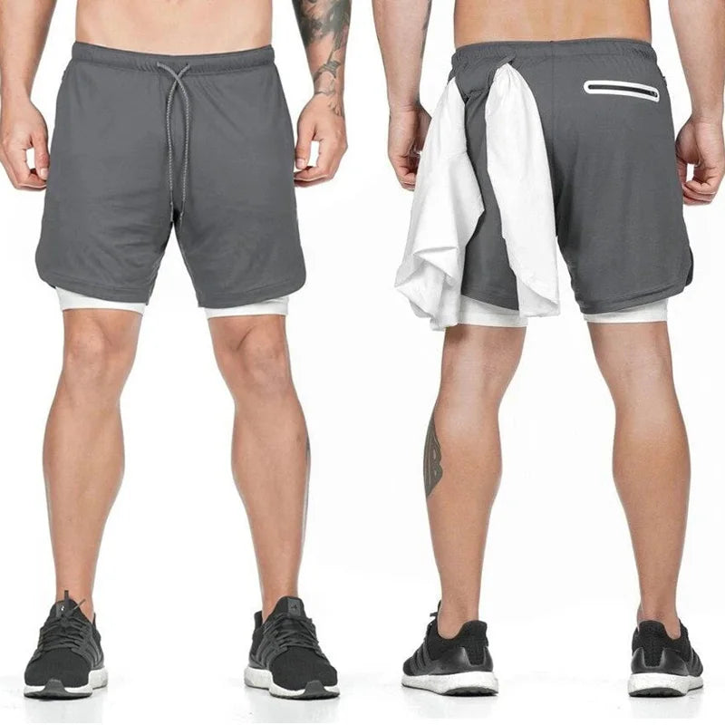 2023 Men's Double Layer 2 in 1 Beach Board Short/Breathable Quick Dry Shorts