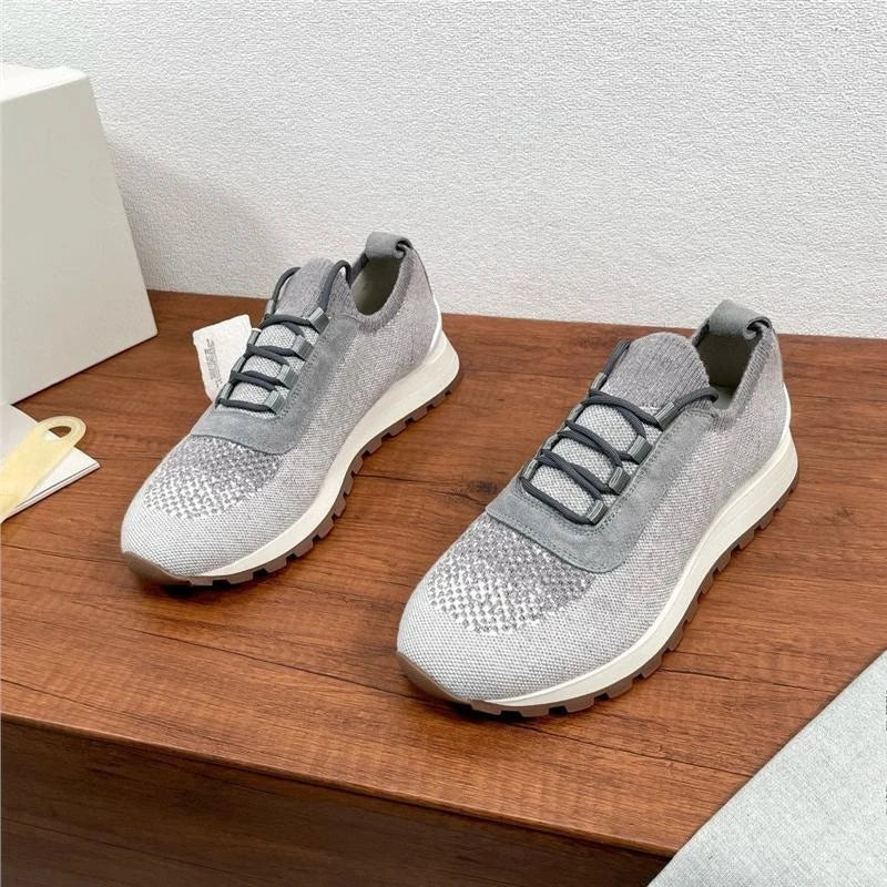 New Men's Lightweight Knitted Shoes Breathable Comfortable/Trendy Casual Athletic Sneakers Fashion Daily Footwear