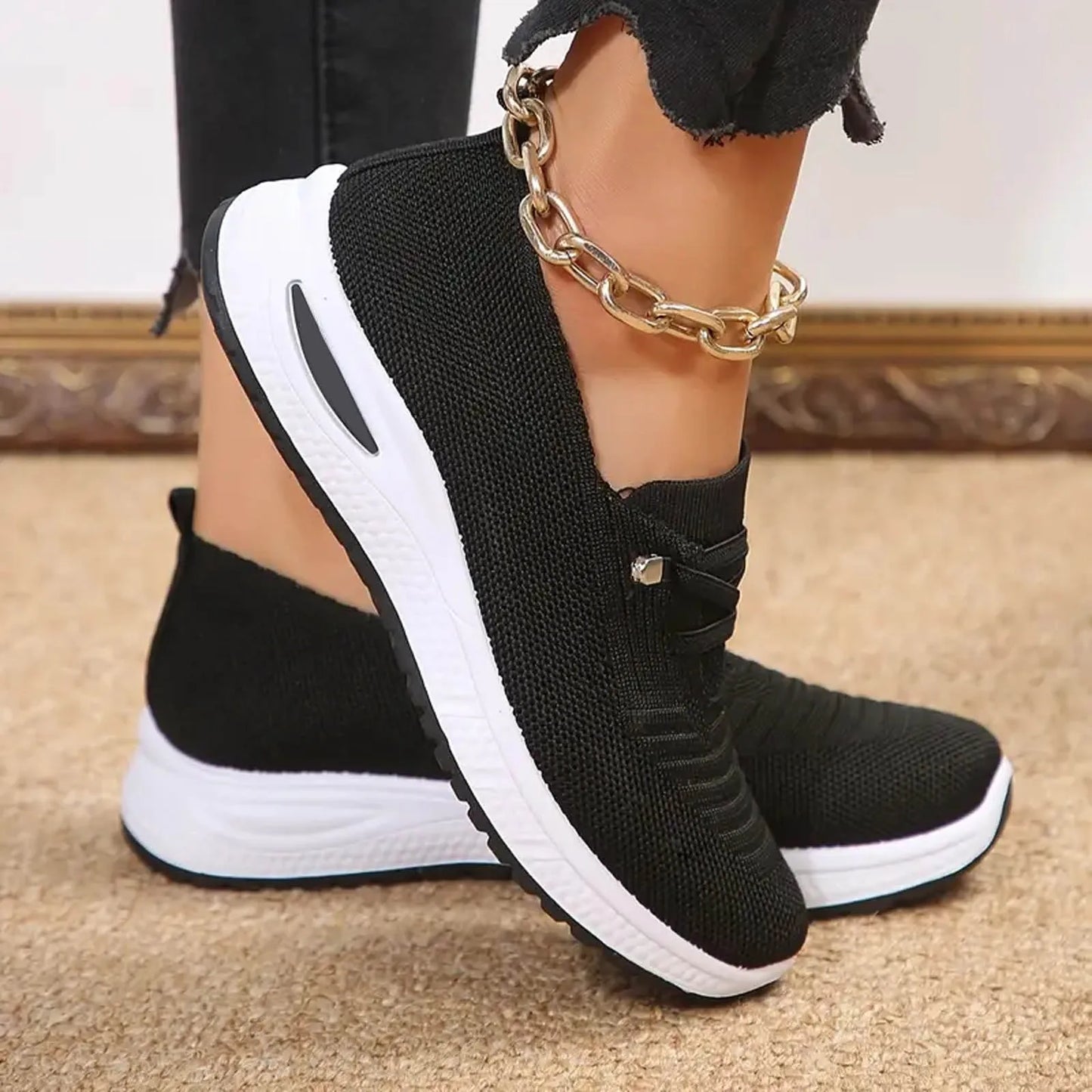 Women's Casual Shoes Lightweight Tennis Running Sports Shoes/Spring Summer Mesh Shoes Soft Breathable Comfortable Flat Shoes