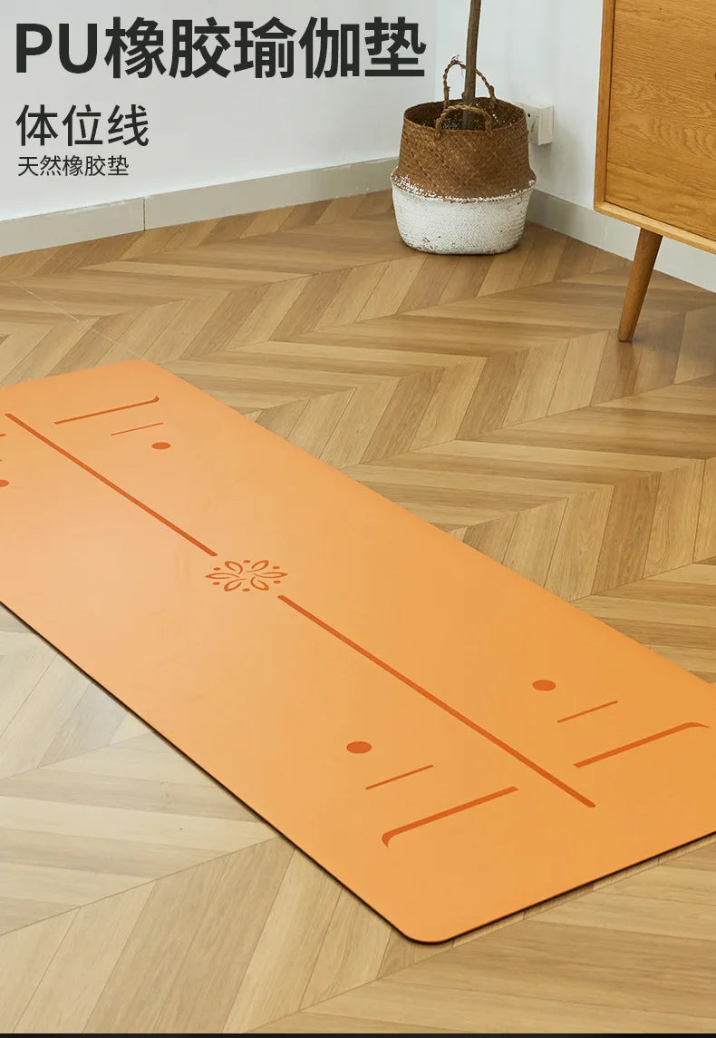 ‌Natural Rubber & PU Professional Yoga Mat Anti-Slip/Sweat-Absorbing Silent Shockproof Fitness Mat for Home ‌