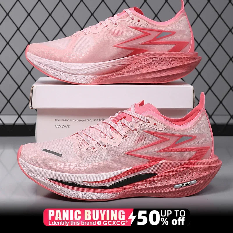 Running Shoes Carbon Board Marathon Men Sports Breathable/Lightweight Women's Comfortable Athletic Nonskid Sneakers ﻿