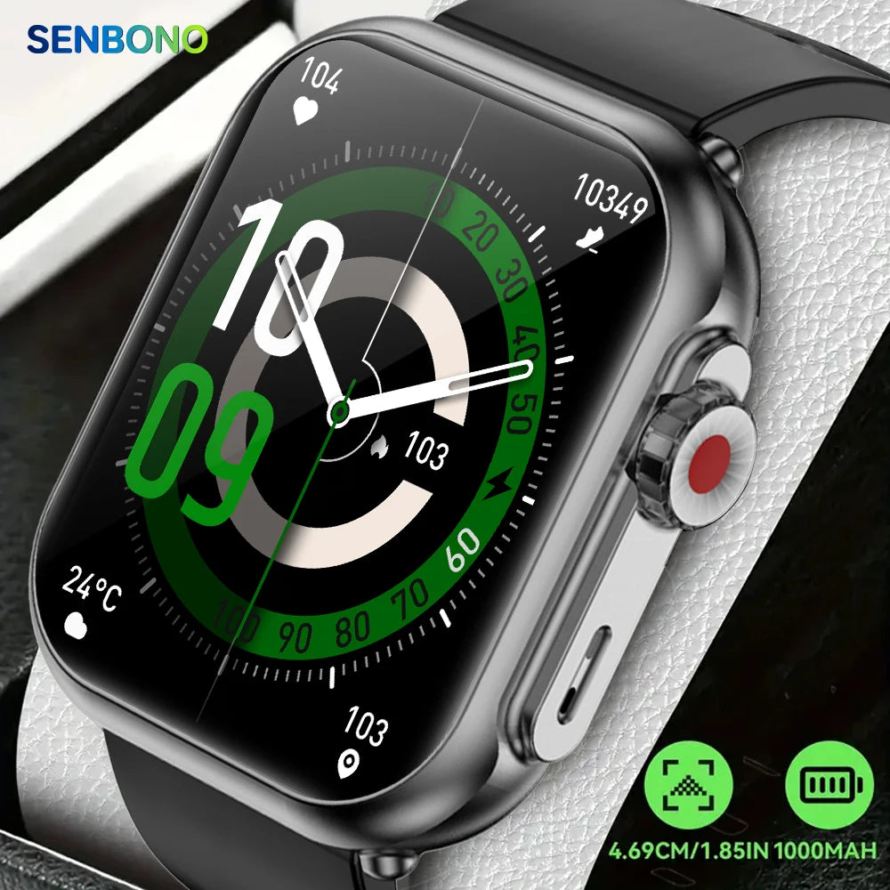 SENBONO Smart Watch for Men Women With 1000mAh Battery 100Day Standby Time/Fitness Tracker IP68 Waterproof Watch for Android iOS