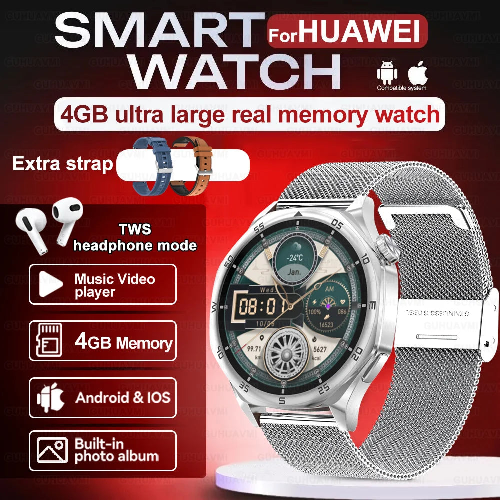 New for Huawei GT5 PRO Smartwatch 4GB Memory GPS Sport Video player/Bluetooth call Electronic album smartwatch for IOS