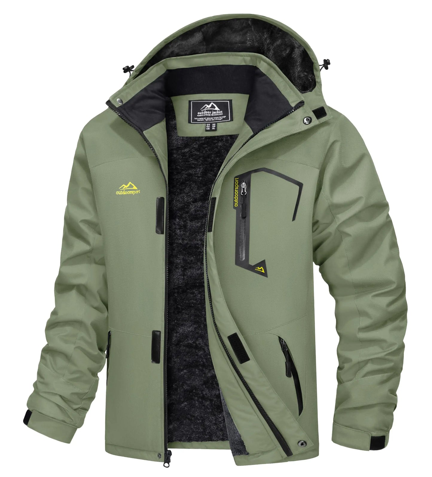 Men's Water-Resistant Ski Jacket Winter Fleece Lined/Snow Coat Warm Windproof Outdoor Jacket