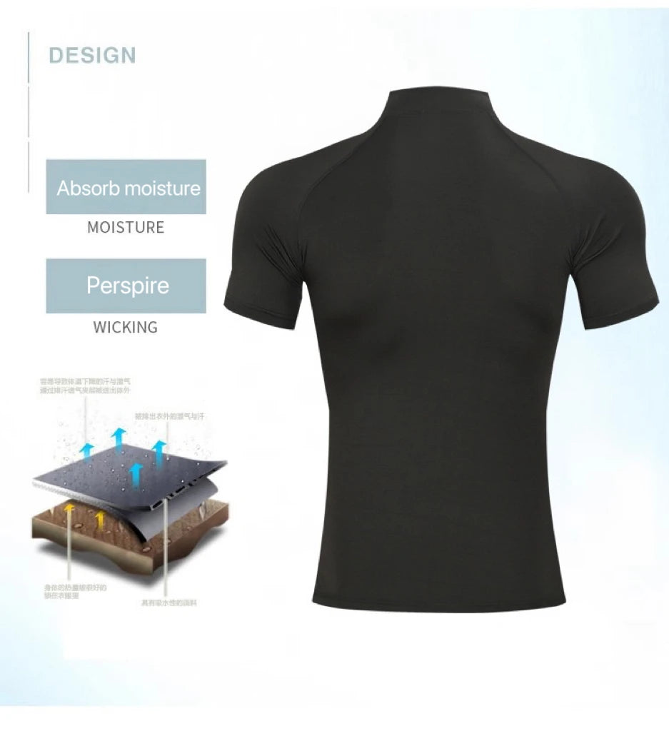 1pcs Men T-Shirts Running Shirt Boys Basketball Shirts/Men's Jersey Sportswear Jogging Quick Dry Mock Neck Fitness Tops