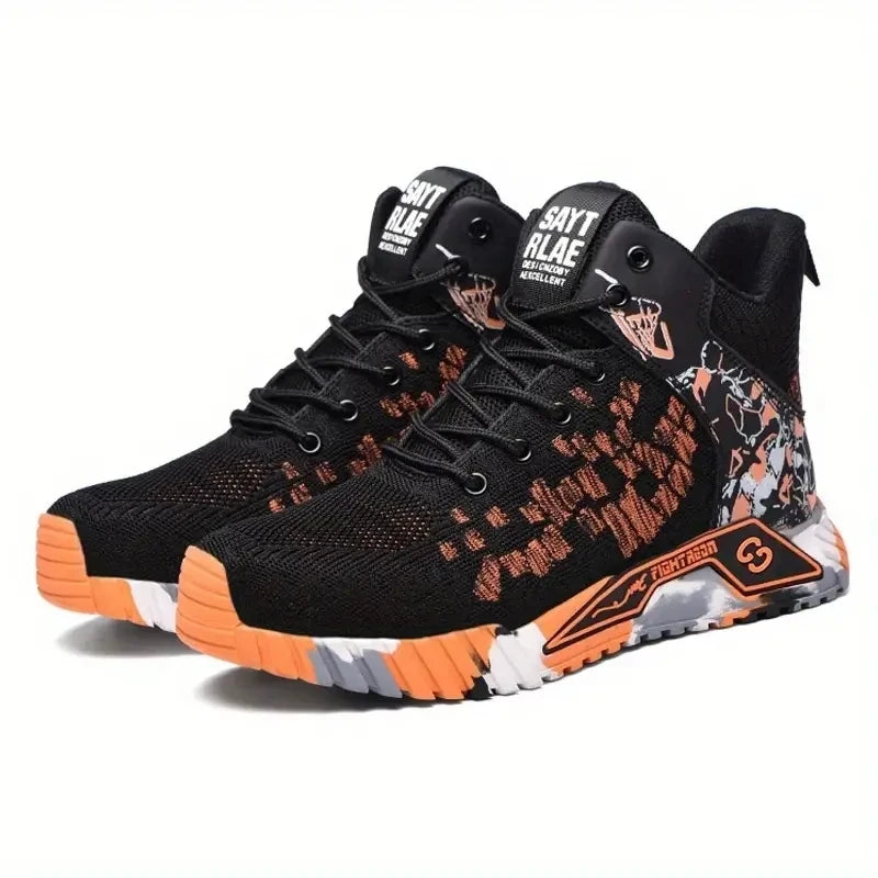 Camo Camouflage High Top Steel Toe Safety Work Boots for Men/Anti-Smash Puncture Resistant Breathable Indestructible