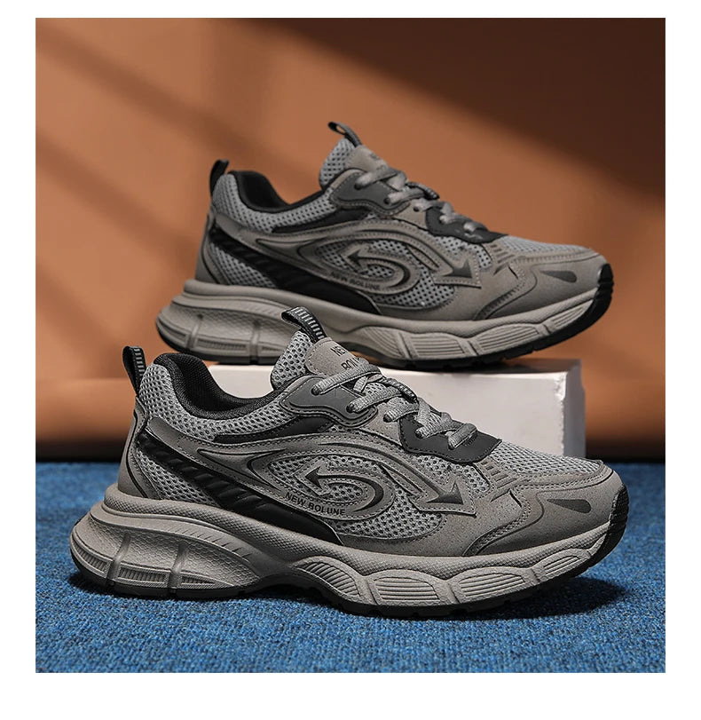 Casual Sneakers Retro Dad Shoes Men's Summer Thick Sole/Hiking Sneakers Breathable Mesh Non-slip Casual Streetwear