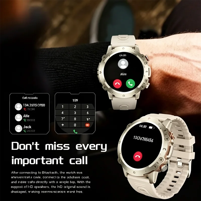 New Full-Touchscreen HD Sports Smartwatch with Call/Message Alerts  Watch Faces Multiple Sports Modes Music Playback