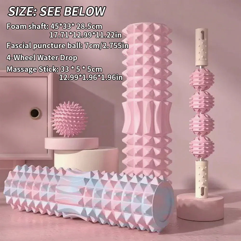 [Three piece massage set] Massage prick ball massage roller/foam massage roller shaft Yoga Equipment