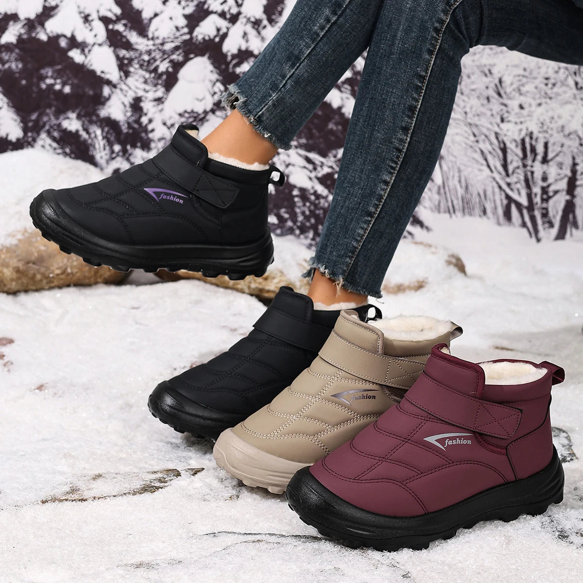 Women's cotton shoes for winter warm and comfortable casual/and versatile waterproof and anti-slip wear-resistant