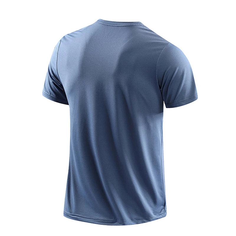 CHRLCK Men's Running Quick Drying T-shirts Breathable Hiking/Fishing Tees Soft Elasticity Outdoor Sports Short Shirt Summer