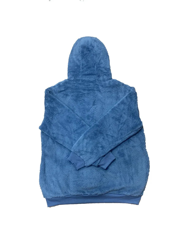 Winter Warm Women Jackets Plush Casual Loose Fleece Plaid Y2K Hooded/Zipper Fashion Cashmere Warm Solid Color Oversize Coat