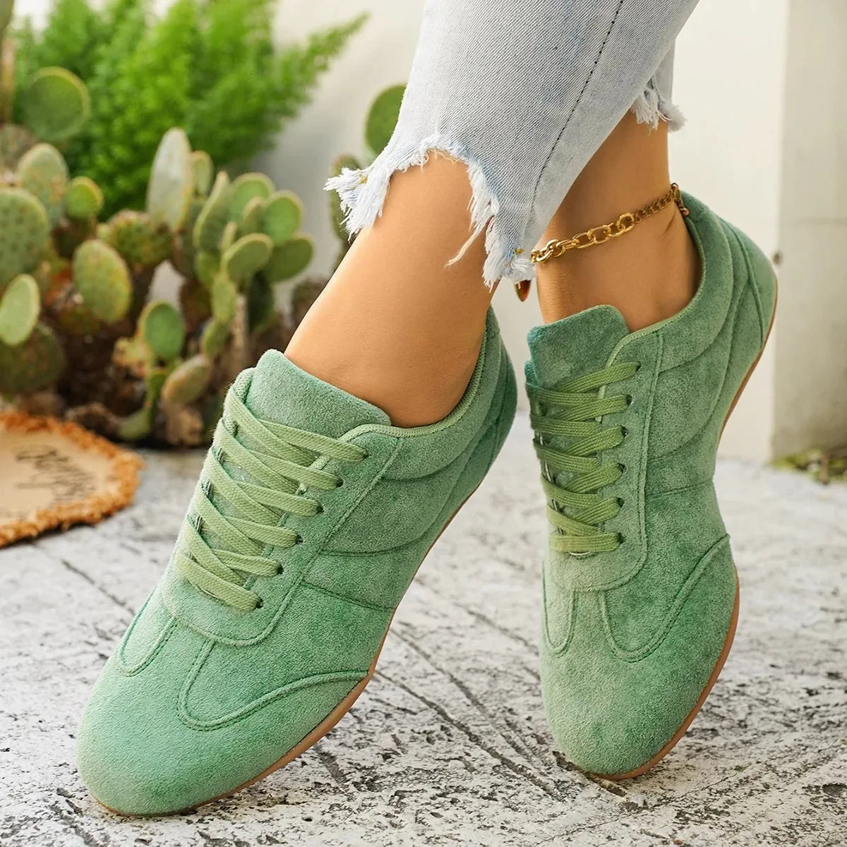 Women's Casual Flat-Soled Non-Slip Wear-Resistant Sport Spring/Autumn Round-Toe Soft And Comfortable Women Single Shoes