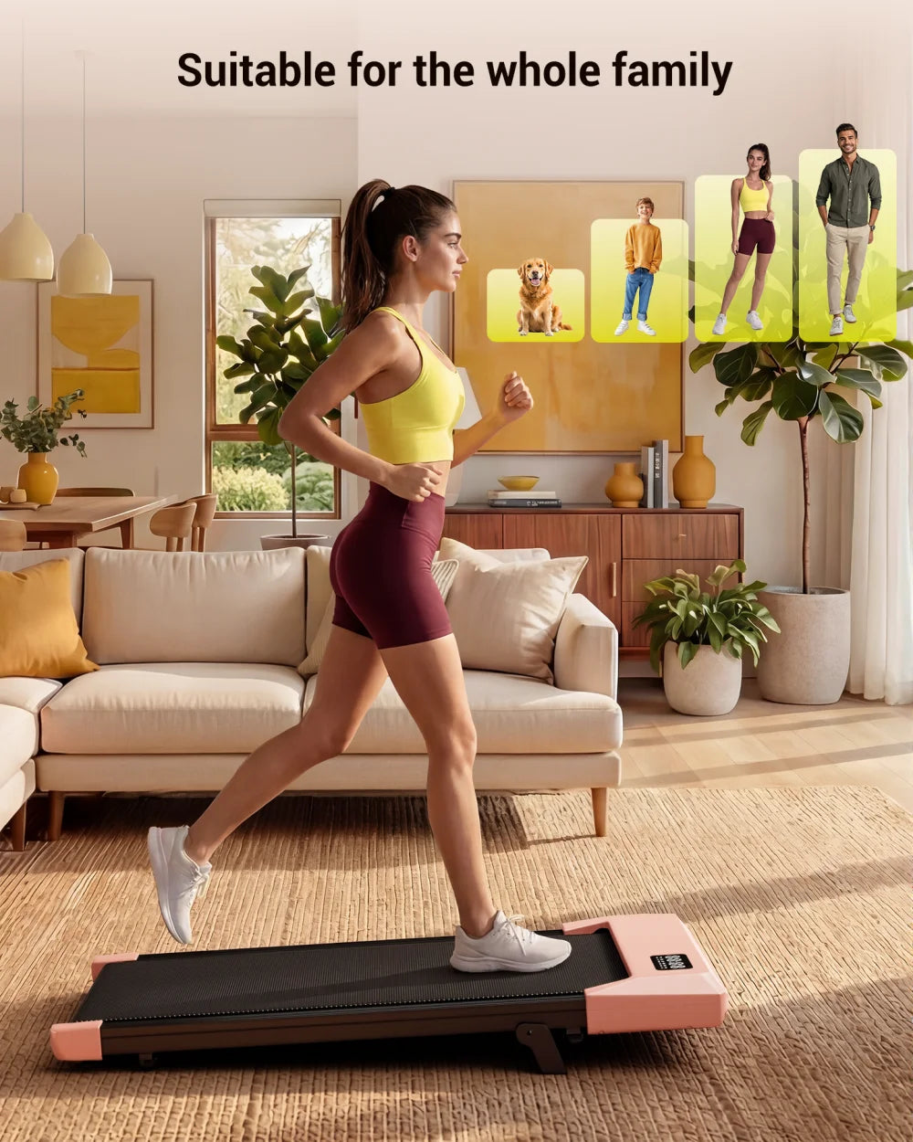 2in1 Walking Pad Mini Treadmill Portable for Home&Office/Under Desk LCD Screen Max 300lbs Quiet Treadmills Exercise Machine