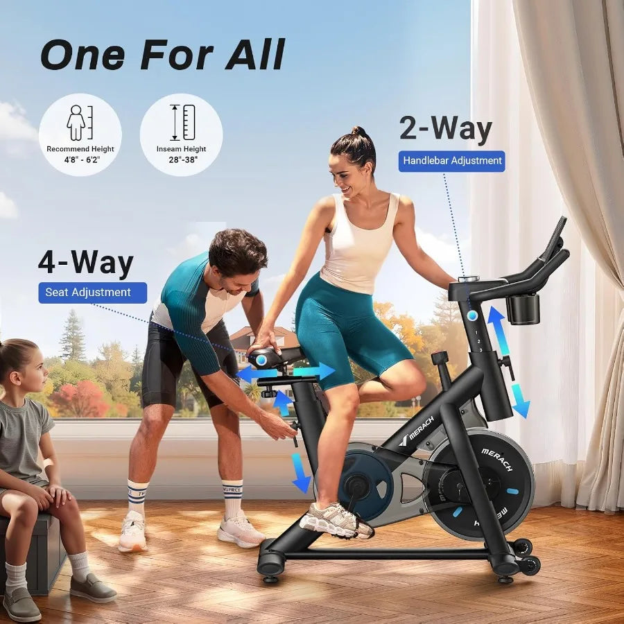Exercise Bike, Brake Pad Stationary Bike, Low Noise Indoor Cycling Bike/with 300lbs Weight Capacity Tablet Mount and Fitness