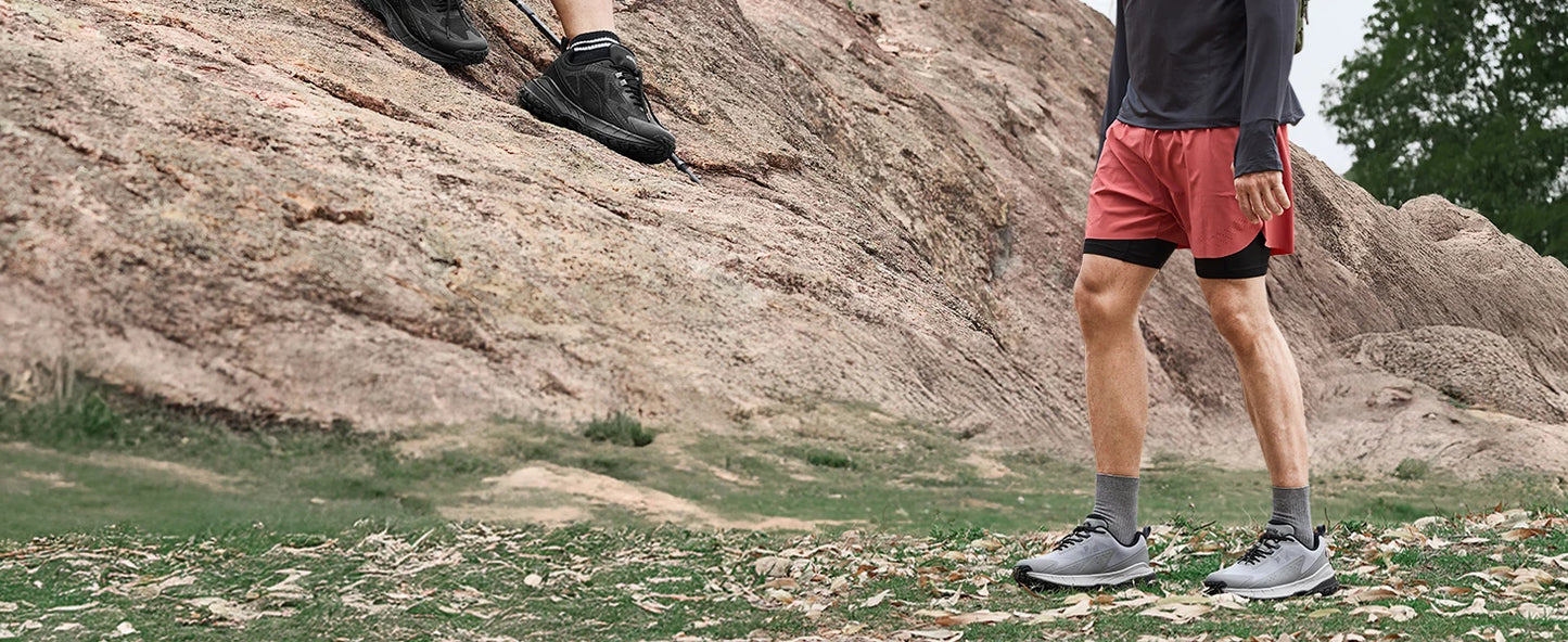 Fittington Wide Shoes For Man  Breathable Mesh Upper Sneakers/Non-Slip Trekking Hiking Walking Shoes With High Arch Support