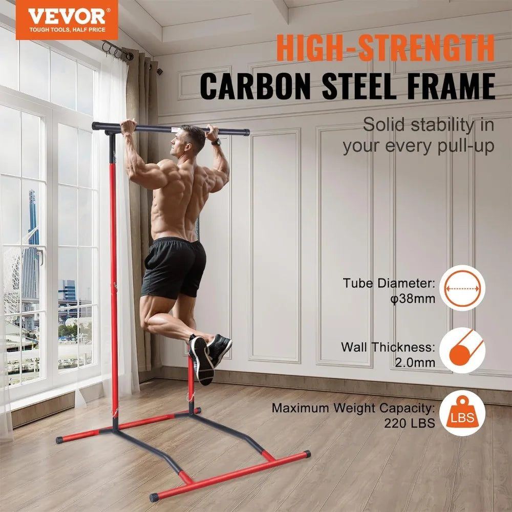 2-Level Height Adjustable Pull Up Bar Stand/Multi-Function Workout Equipment Home Gym Fitness Dip Bar Station