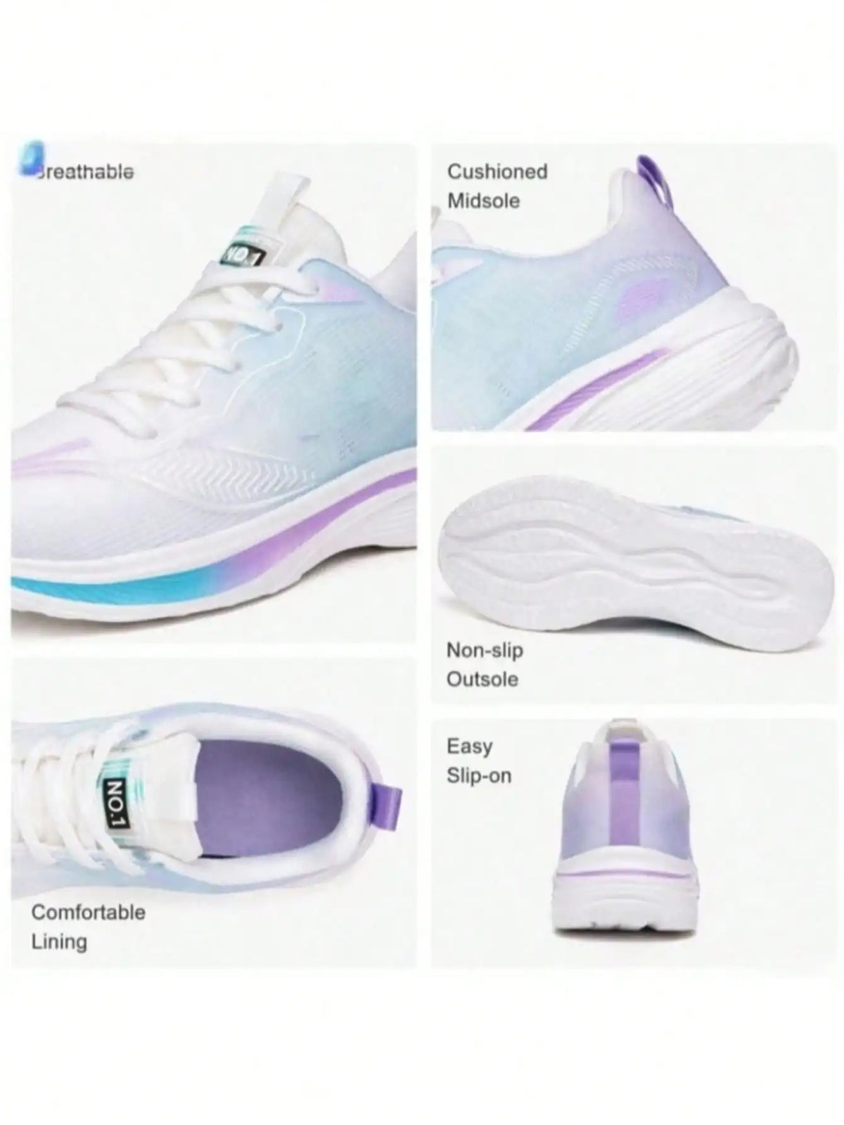 Lightweight Breathable Men's Running Shoes With Shock-Absorbing Sole/Non-Slip Wear-Resistant, Perfect For Daily Workouts