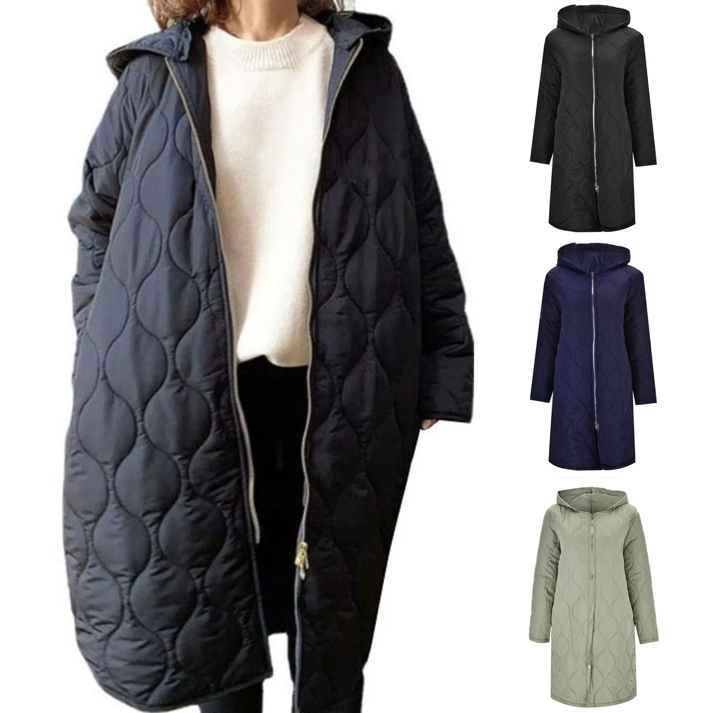 Autumn Winter Coat Women Oversize Casual Jacket Long Sleeve/Warm Quilted Parka Cotton Padded Puffer Jackets