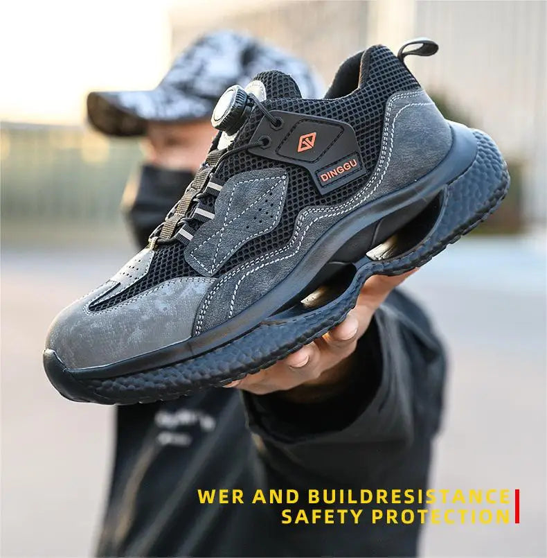 Fashion Work Sneakers Men Steel Toe Work Shoes Safety Boots/Men's Anti-smash Puncture-Proof Working Protective Shoes