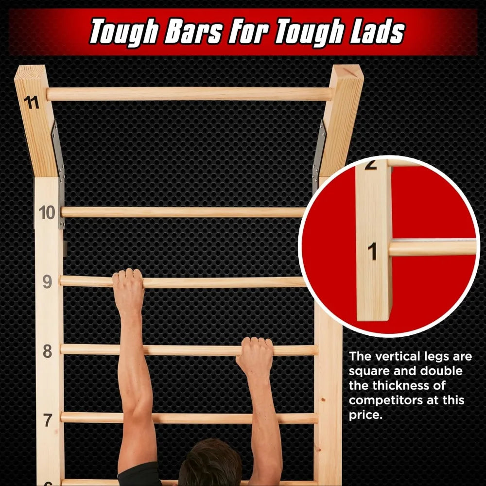 Therapy & Gymnastics Ladder w/ 11 Strategic Rods/Ideal for Back Pain Scoliosis Exercise Equipment