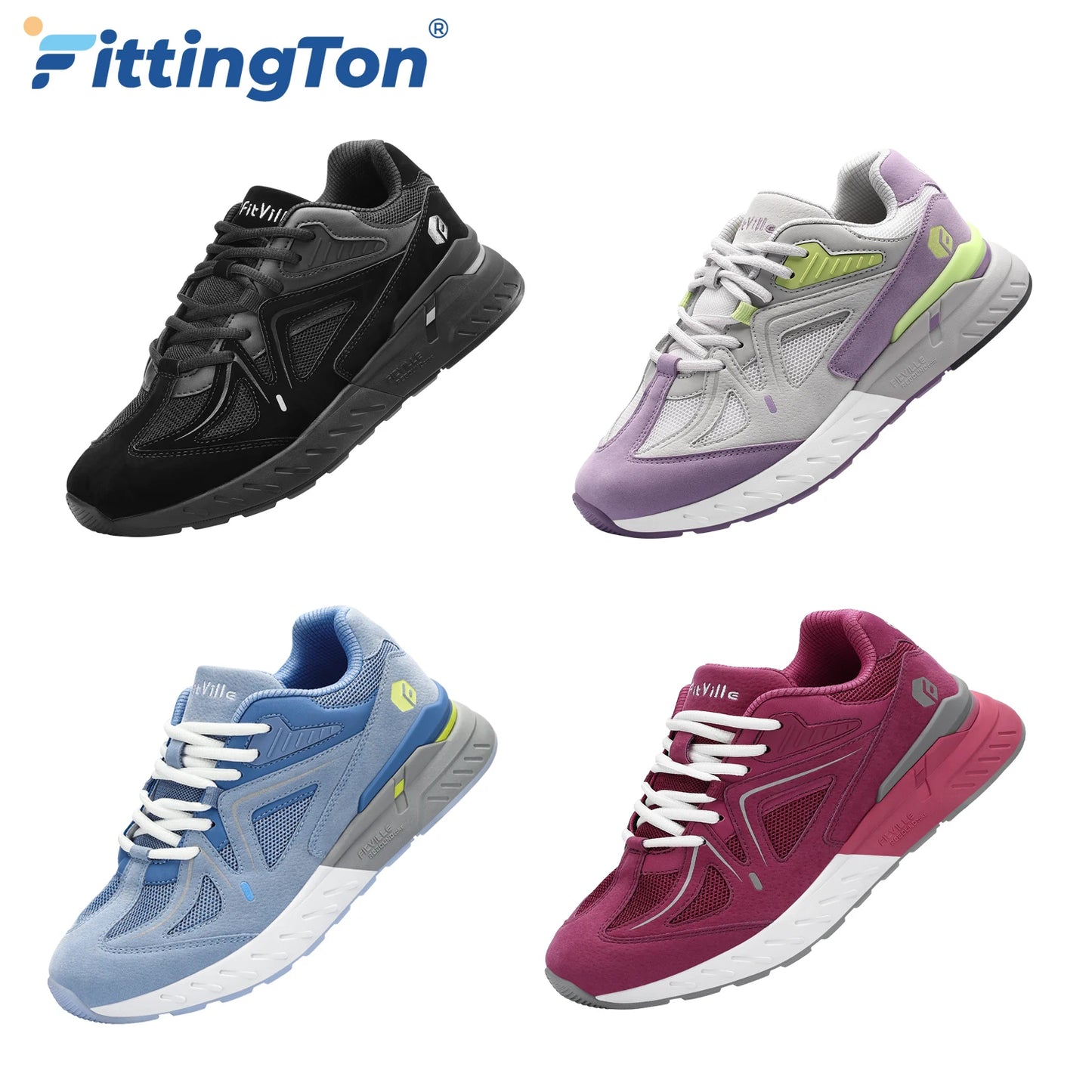 Fittington Women's Road Running Shoes 2E Wide Width Outdoor Sneakers/Women's Training Jogging Shoe Lightweight For Swollen Feet